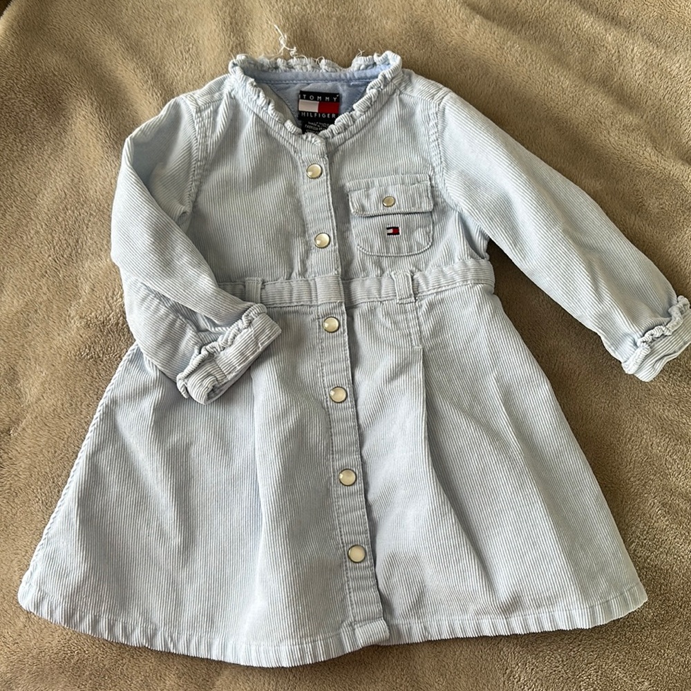 Vintage Tommy Hilfiger cotton button up dress. 6-12 months.